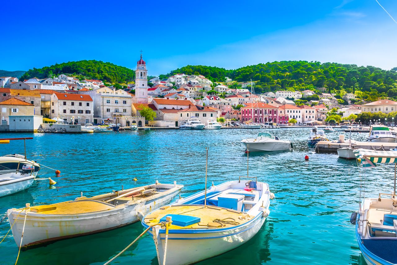 Pucisca on Island Brac, tourist summer resort in Croatia