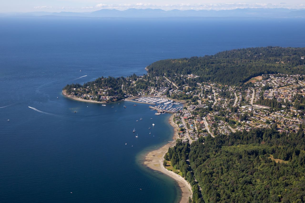 Aerial view of Gibsons, Canada