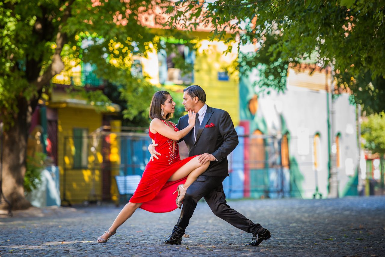 Two people dancing
